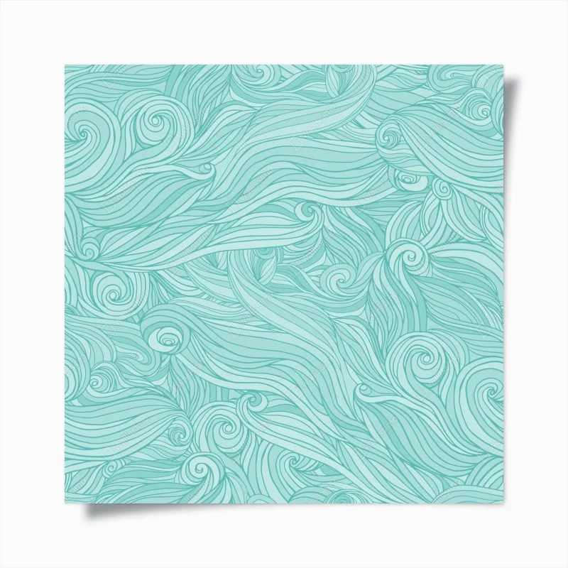 Poster turquoise wave pattern wall art