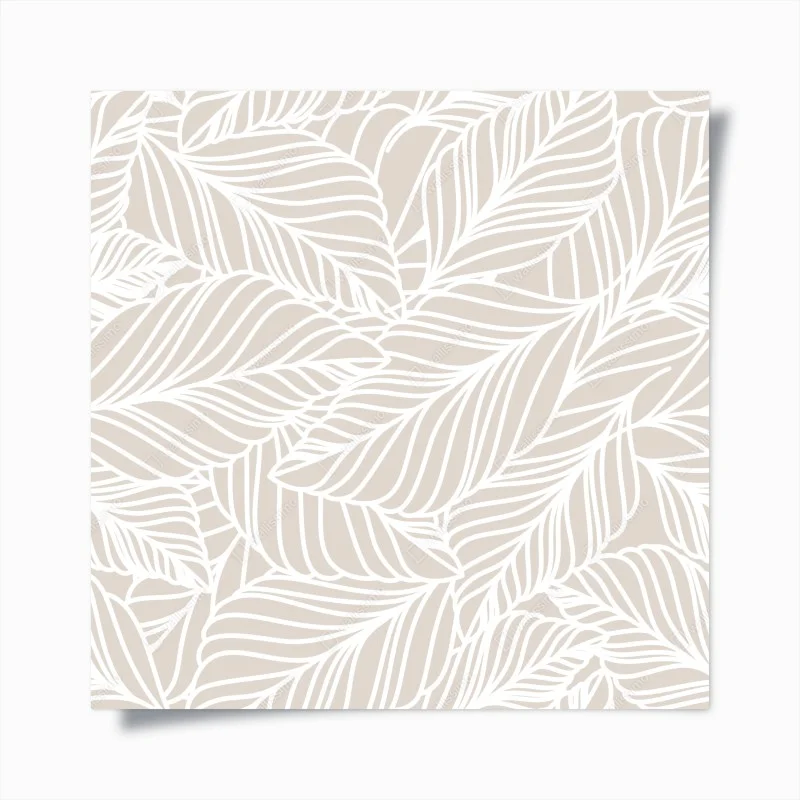 Poster neutral botanical leaf pattern