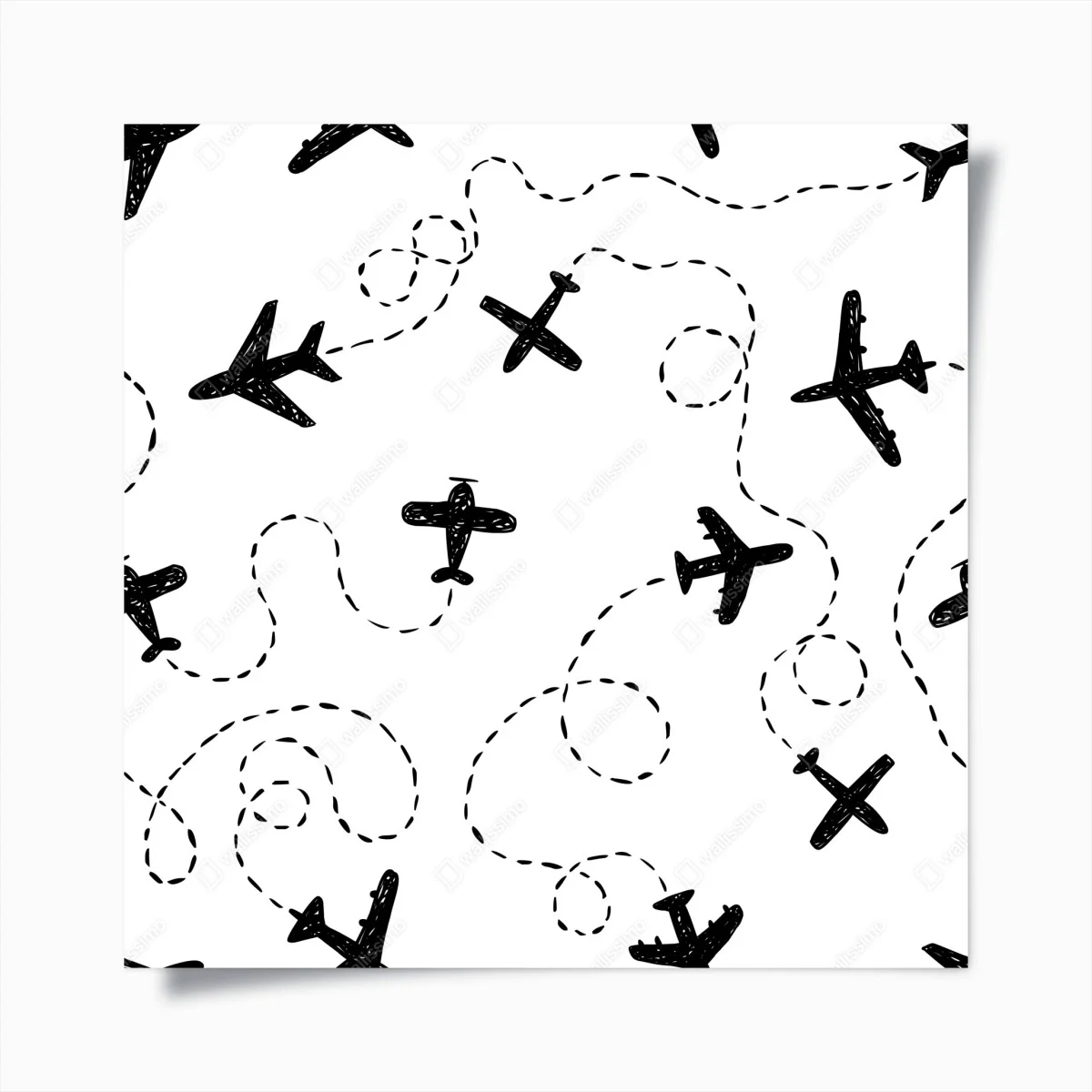 Poster hand-drawn airplane seamless pattern ⁕ Wallissimo® Poster hand-drawn airplane seamless pattern ⁕ Wallissimo®