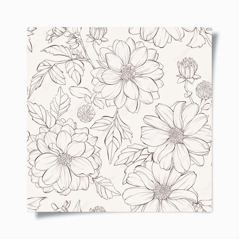 Poster delicate botanical line florals