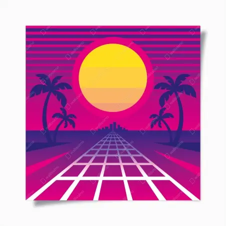 Poster neon sunset boulevard • Wallissimo®