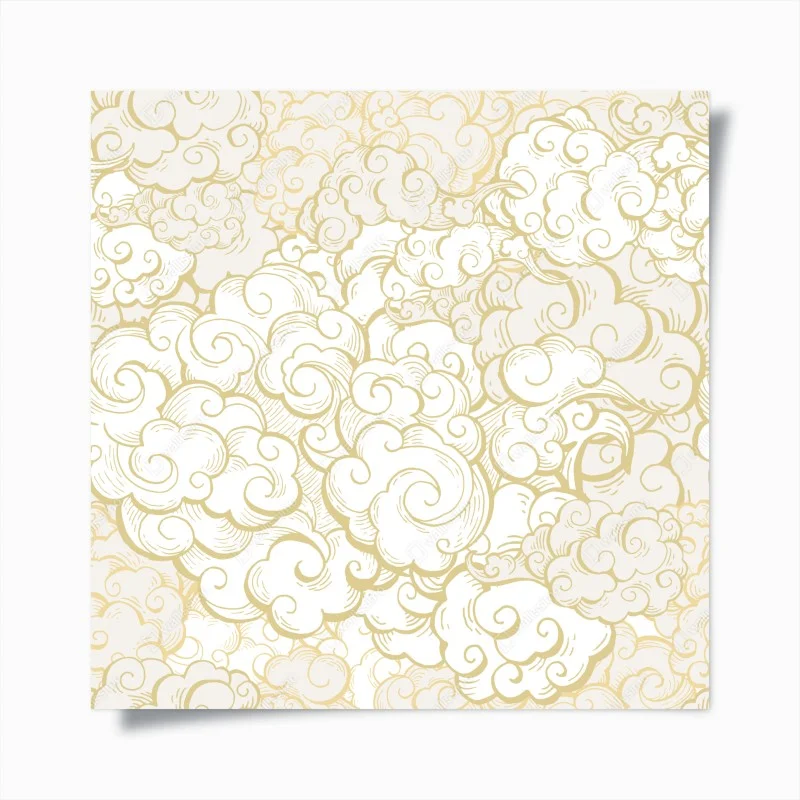 Poster ornamental golden cloud pattern