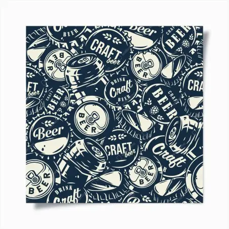 Poster craft beer caps pattern • Wallissimo®