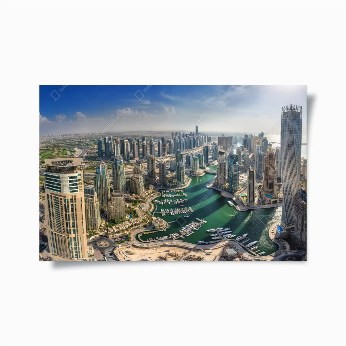 Poster Dubai Marina skyline panorama • Wallissimo® Poster Dubai Marina skyline panorama • Wallissimo®