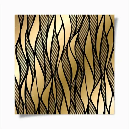 Poster luxury gold abstract wave pattern • Wallissimo®