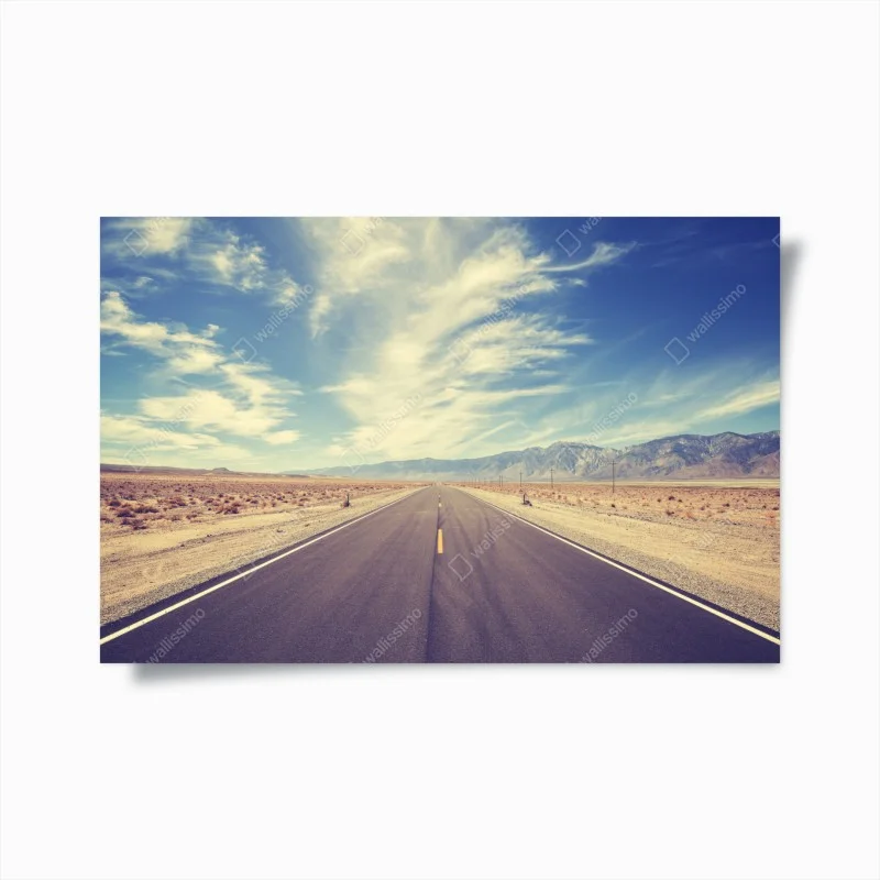Poster vintage country highway under vast sky