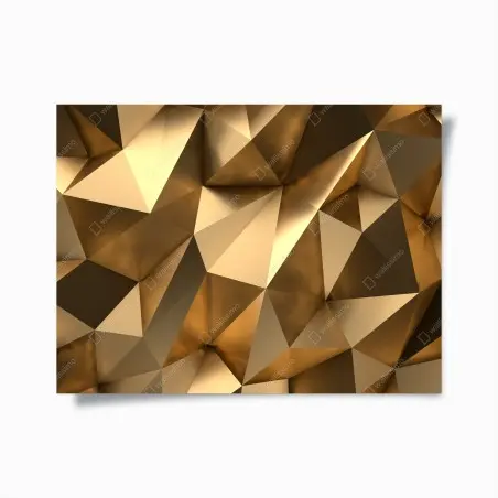 Poster gold geometric facets • Wallissimo®