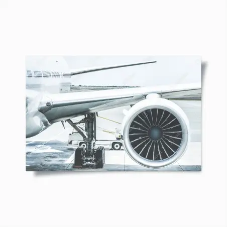 Poster close-up of jet engine at terminal • Wallissimo®