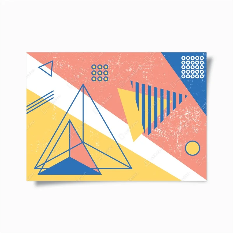 Poster pastel geometric shapes composition