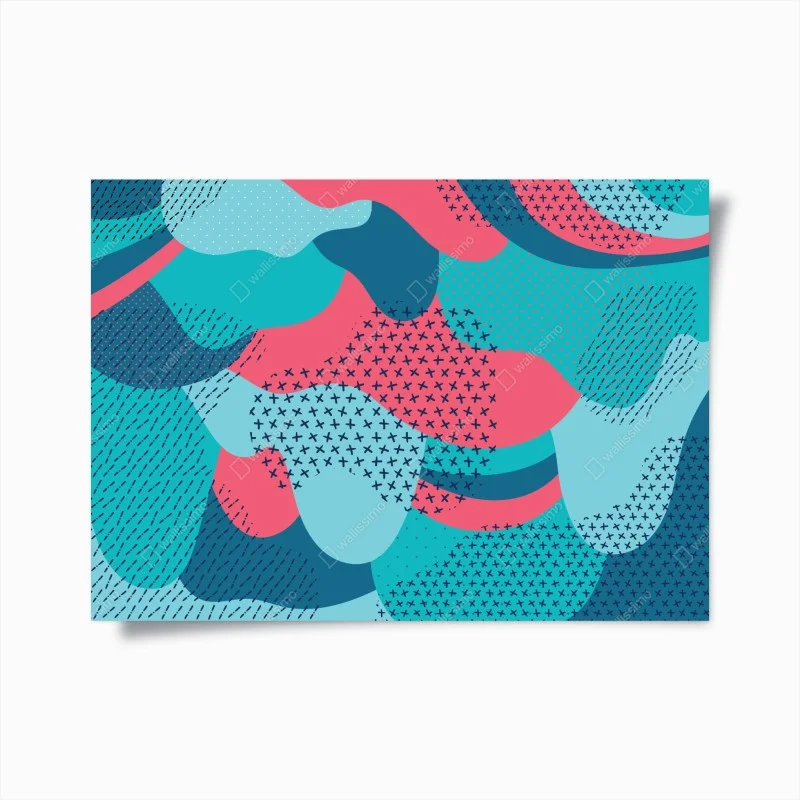 Poster playful turquoise abstract pattern