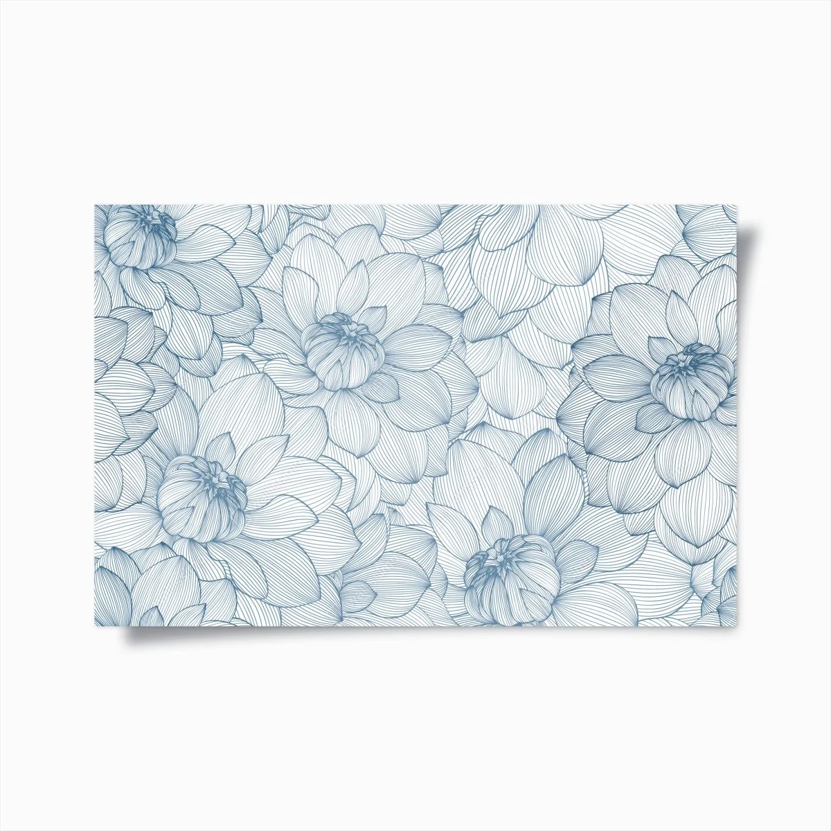 Poster delicate blue floral linework ⁕ Wallissimo® Poster delicate blue floral linework ⁕ Wallissimo®