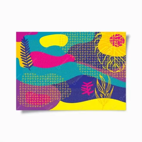 Poster vibrant abstract tropical pattern • Wallissimo®