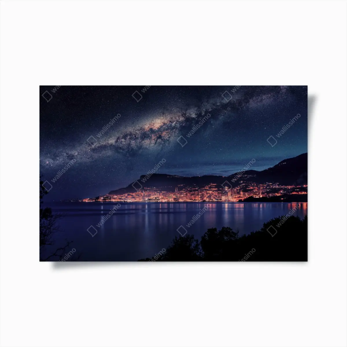Poster coastal city under the milky way • Wallissimo® Poster coastal city under the milky way • Wallissimo®