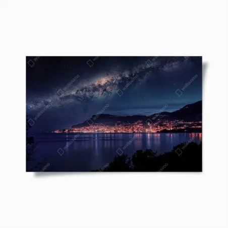 Poster coastal city under the milky way • Wallissimo®