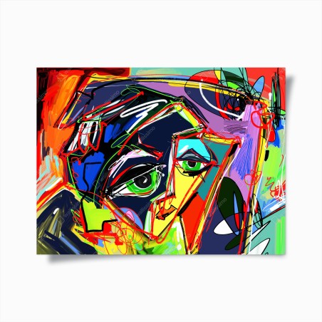 Poster vibrant abstract face portrait • Wallissimo®