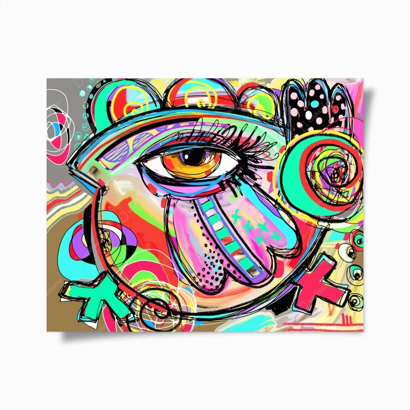 Poster vibrant abstract eye portrait