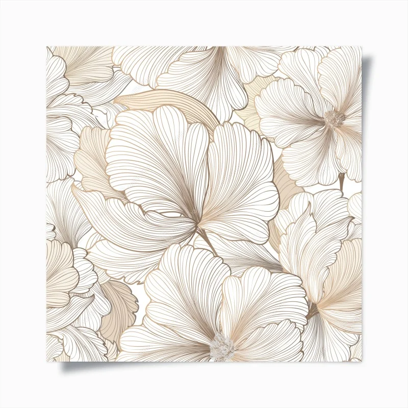 Poster delicate beige floral illustration