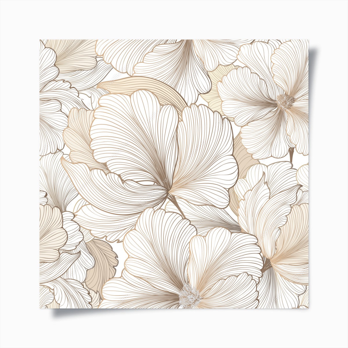 Poster delicate beige floral illustration • Wallissimo® Poster delicate beige floral illustration • Wallissimo®
