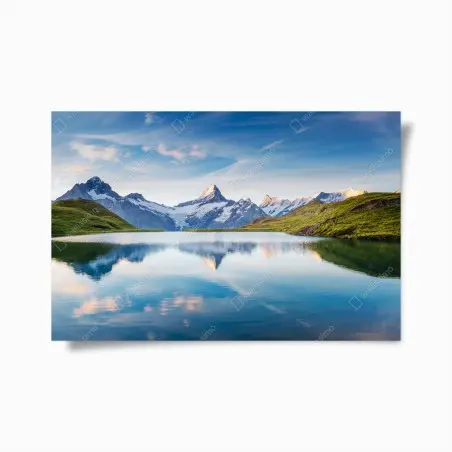 Poster majestic Alps reflection at Bachalpsee • Wallissimo®