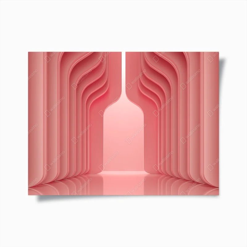 Poster coral pink curved archway abstract