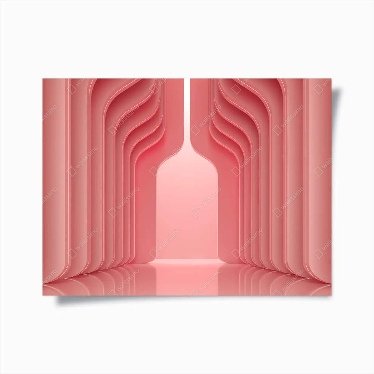 Poster coral pink curved archway abstract • Wallissimo®