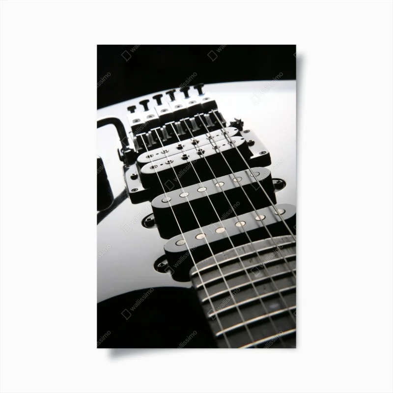 Poster black electric guitar close-up