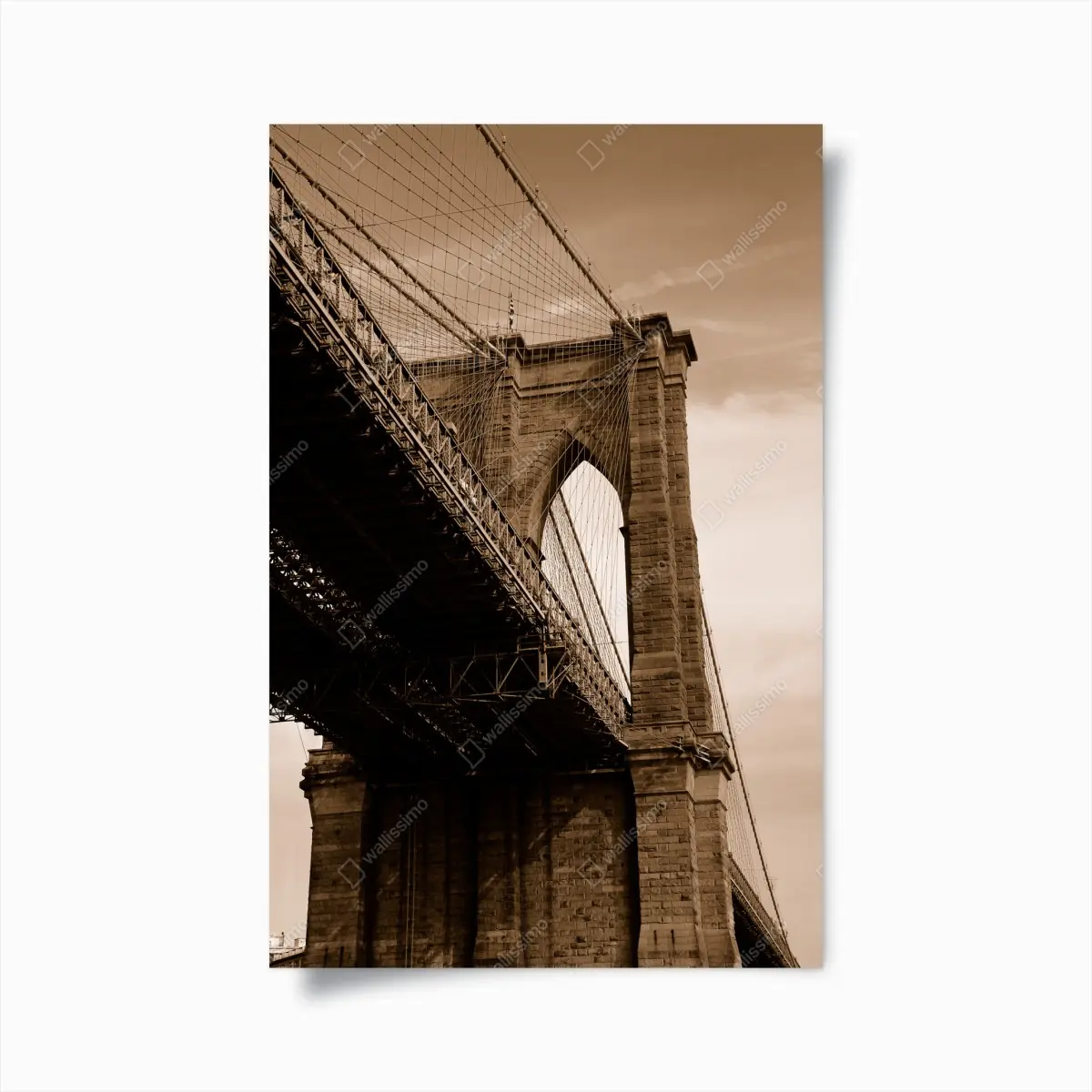 Poster sepia view of Brooklyn Bridge arch • Wallissimo® Poster sepia view of Brooklyn Bridge arch • Wallissimo®