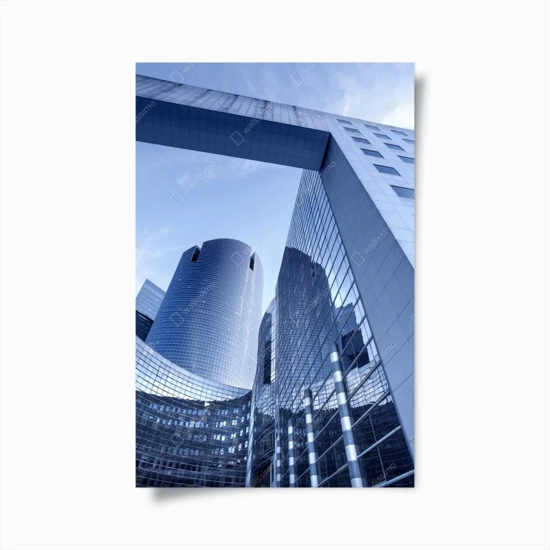 Poster modern blue urban skyline