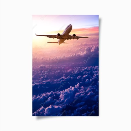 Poster sunrise flight above the clouds • Wallissimo®