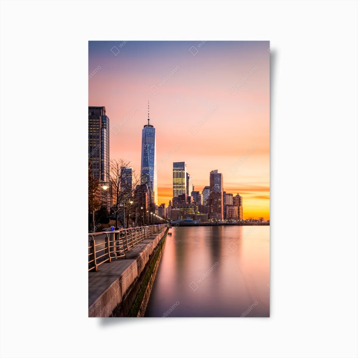 Poster Lower Manhattan sunset skyline • Wallissimo® Poster Lower Manhattan sunset skyline • Wallissimo®