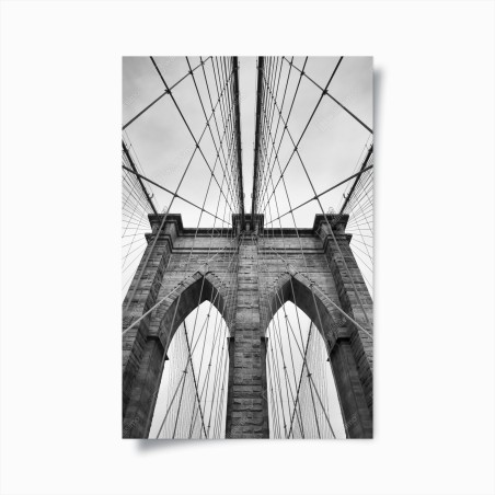 Poster Brooklyn Bridge perspective in monochrome • Wallissimo®