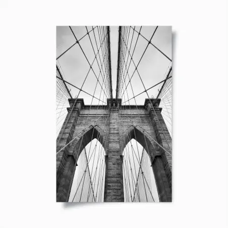 Poster Brooklyn Bridge perspective in monochrome • Wallissimo®