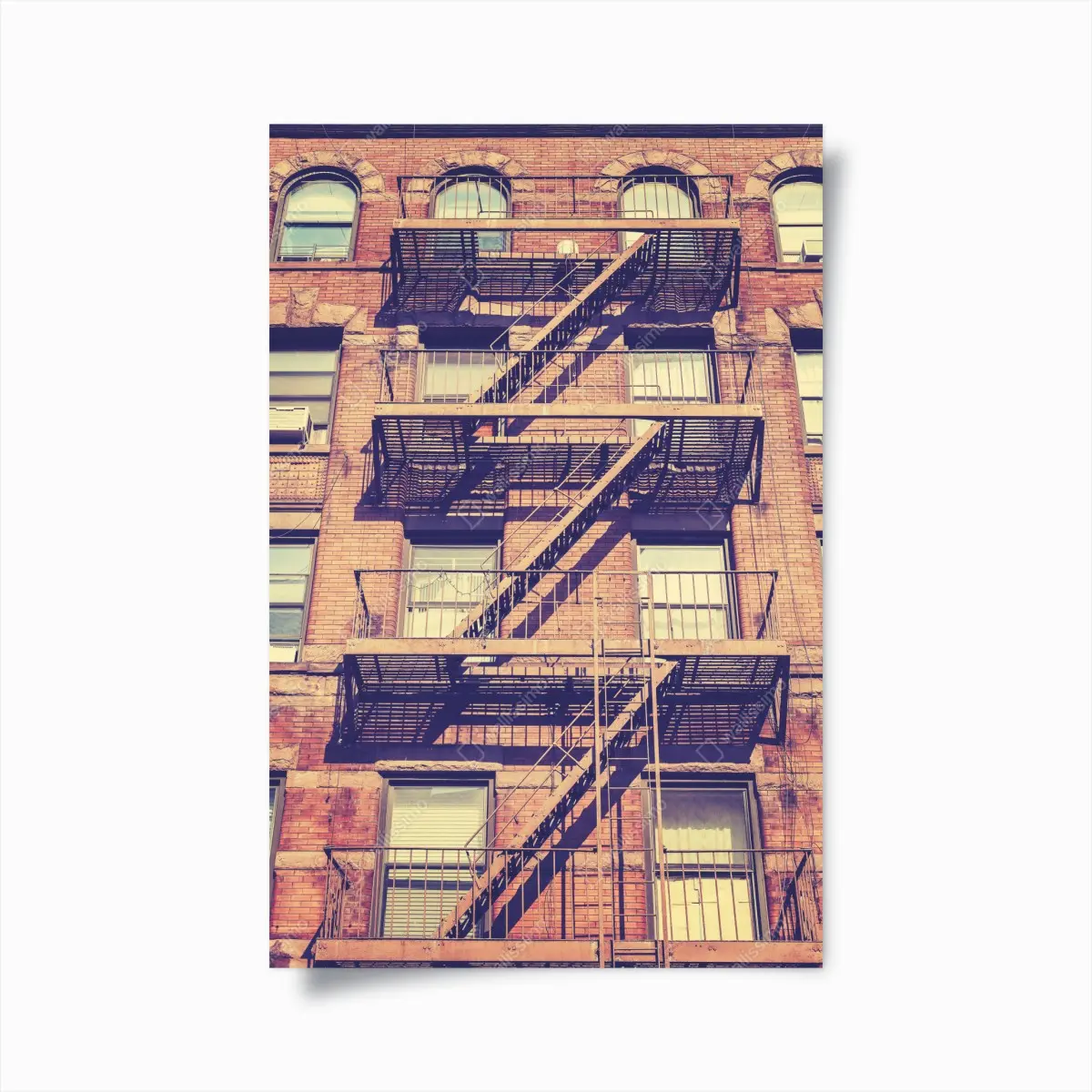 Poster vintage New York fire escapes • Wallissimo®