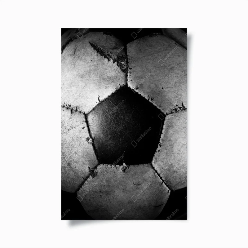 Poster worn soccer ball close-up