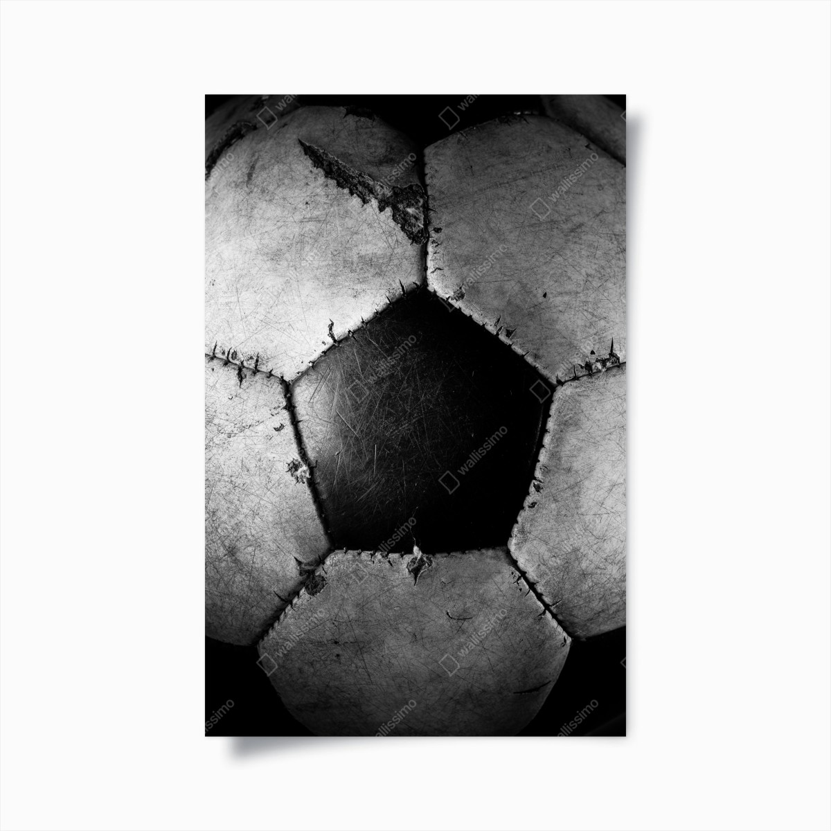 Poster worn soccer ball close-up • Wallissimo® Poster worn soccer ball close-up • Wallissimo®