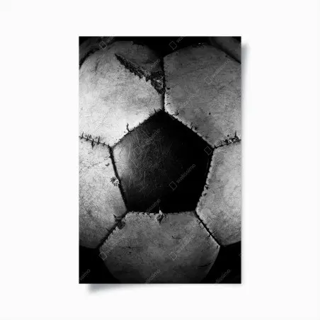 Poster worn soccer ball close-up • Wallissimo®