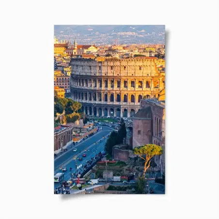 Poster golden colosseum at sunset, Rome • Wallissimo®
