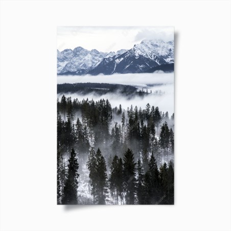 Poster Tatra mountains in winter mist • Wallissimo®