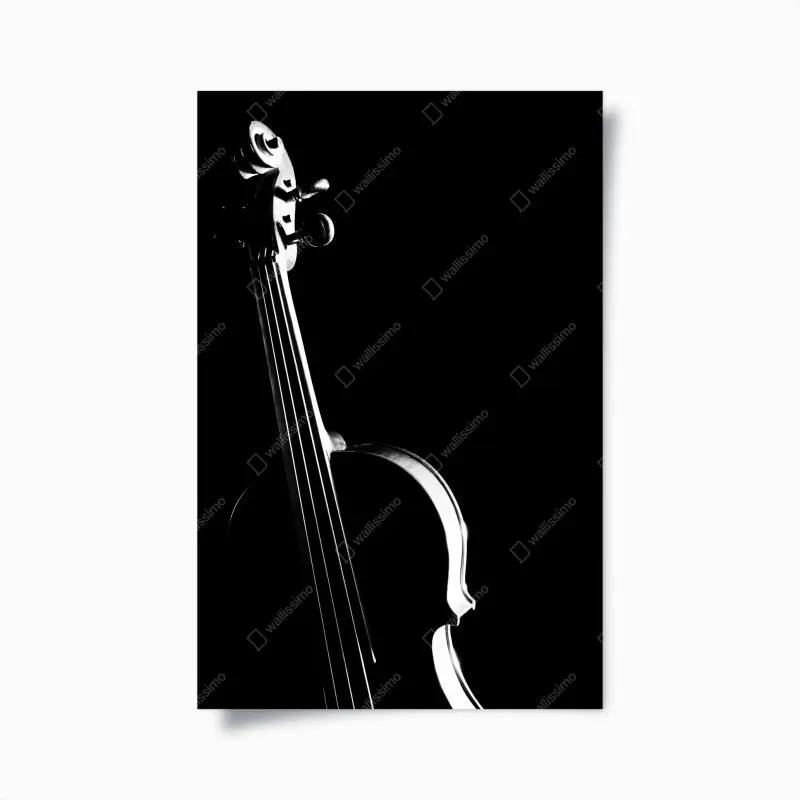 Poster elegant violin silhouette on black