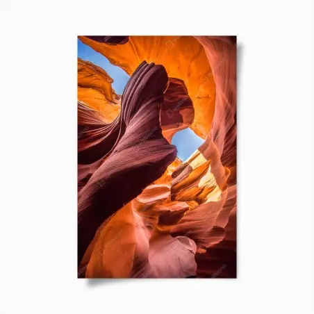 Poster sunlit slot canyon rock formations • Wallissimo®