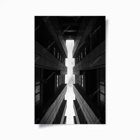 Poster vertical urban symmetry in monochrome • Wallissimo®