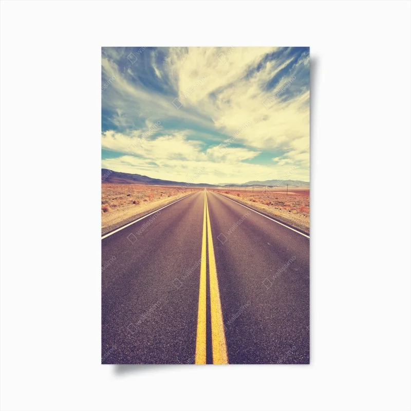 Poster vintage desert road, Death Valley