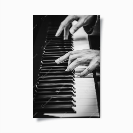 Poster piano hands in motion • Wallissimo®