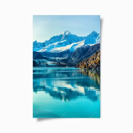 Poster serene turquoise mountain lake • Wallissimo®