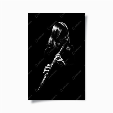 Poster elegant flute silhouette • Wallissimo®