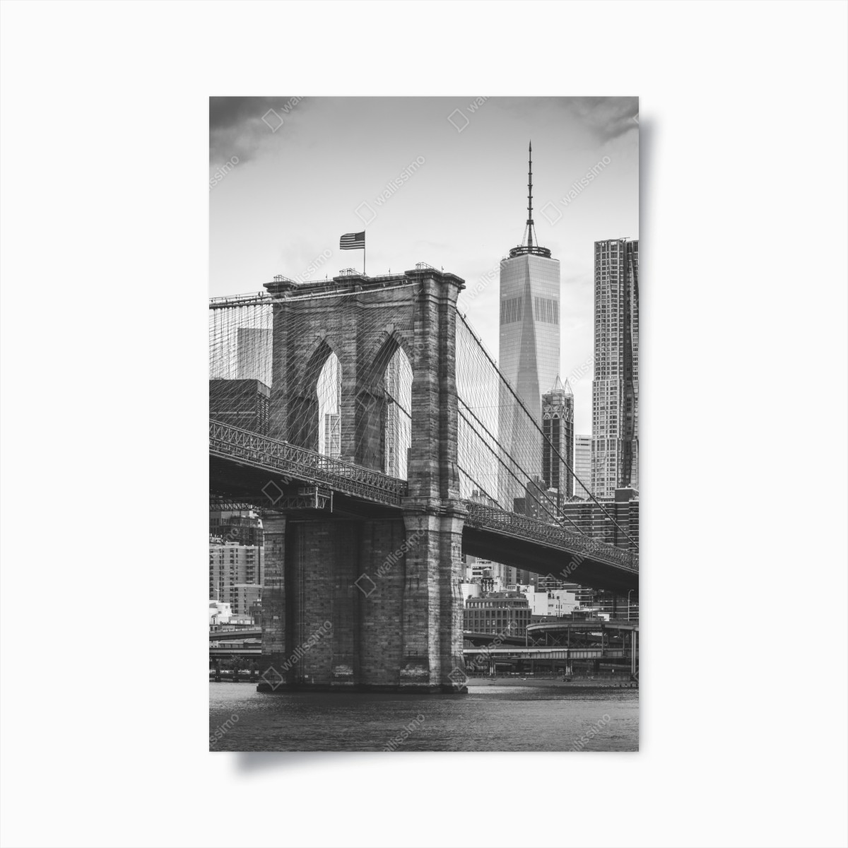 Poster Brooklyn bridge black and white cityscape • Wallissimo® Poster Brooklyn bridge black and white cityscape • Wallissimo®