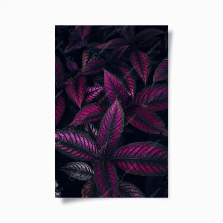 Poster vivid purple foliage pattern • Wallissimo®