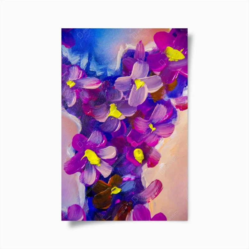 Poster vibrant violet floral bouquet