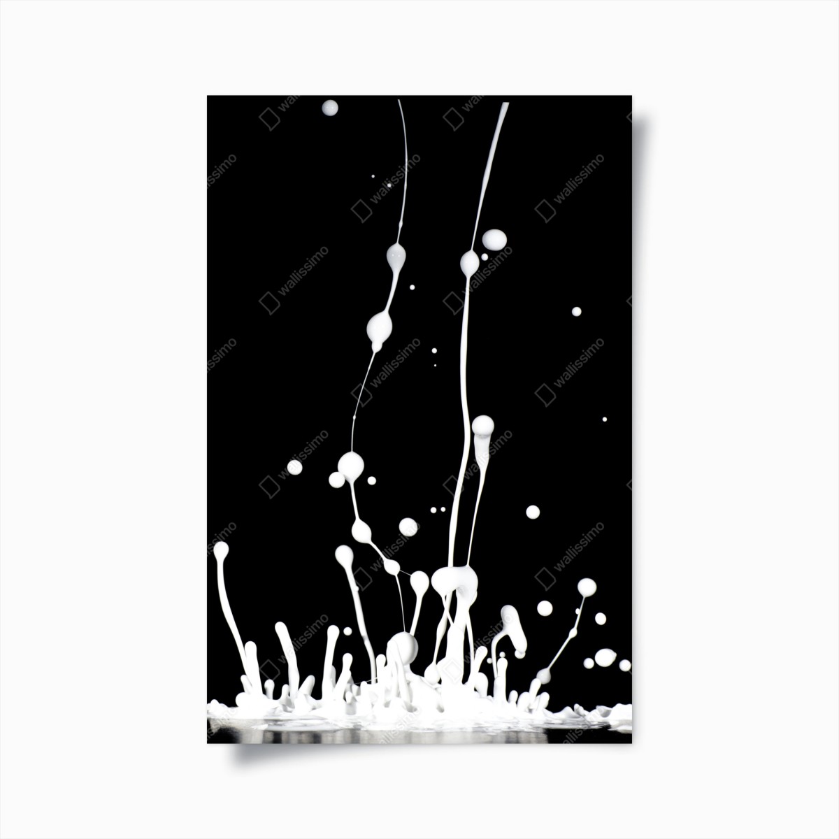 Poster white liquid splash on black background • Wallissimo® Poster white liquid splash on black background • Wallissimo®