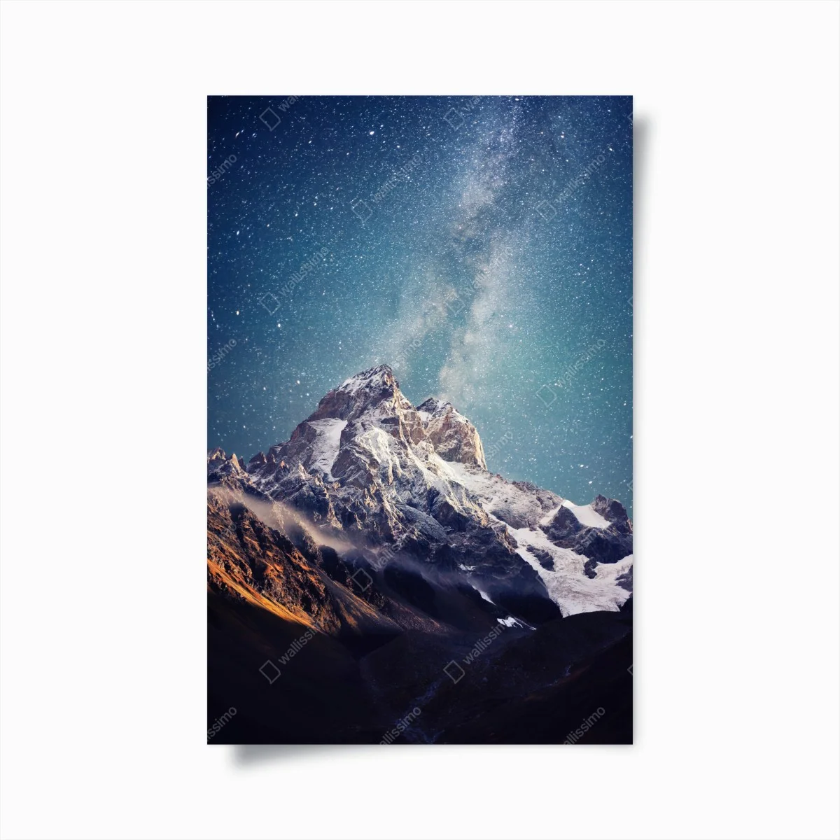 Poster starry night over Ushba mountain ⁕ Wallissimo® Poster starry night over Ushba mountain ⁕ Wallissimo®